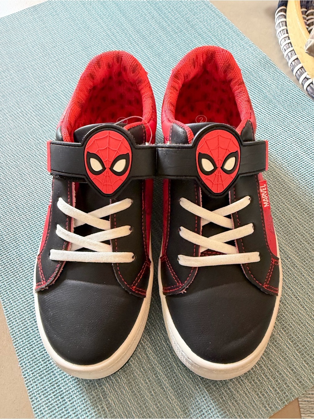 Marvel Kids Red and Black Spider-Man Velcro Sneakers